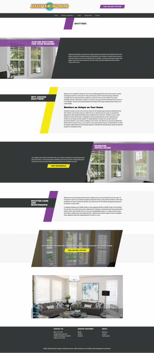 ShutterWorld's shutter detail page.