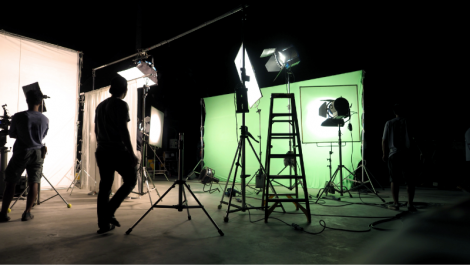 Photo showcasing lighting for a photography studio