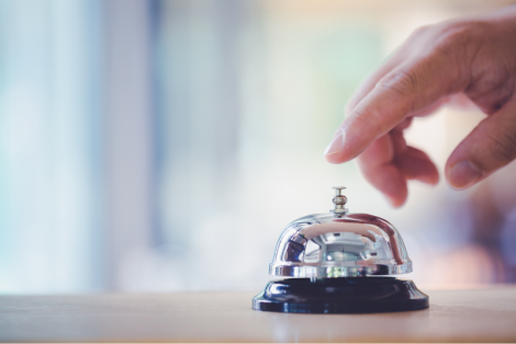 Person ringing a bell