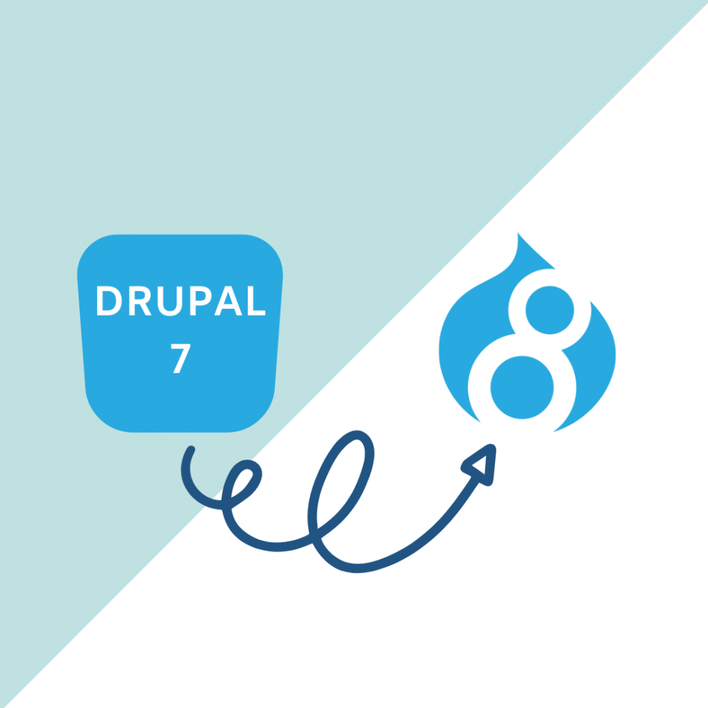 graphic image that insinuates drupal 7 migrating to drupal 8